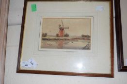 British school, 20th century, "On the Thurne", watercolour, initialed and dated 1911, 4.5x7ins,
