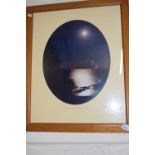 Moonlight over the Mediterranean by Ian Hardy, framed and glazed