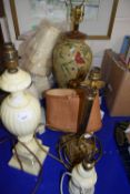 Quantity of assorted table lamps and shades