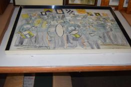Reproduction print of a band by Raoul Dufy together with a portfolio of loose prints