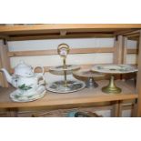 Quantity of assorted Lilly of the Valley printed tea wares and three cake stands