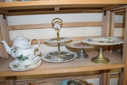 Quantity of assorted Lilly of the Valley printed tea wares and three cake stands