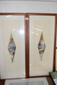 Two French scenic watercolours, framed and glazed