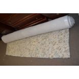 A duck egg blue, beige and cream rug, approx 240 x 170cm