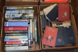 Two boxes of books of military interest and classic fiction and others