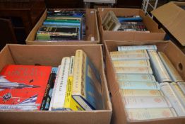 Four boxes of assorted books to include Oxford History of England, military history and others