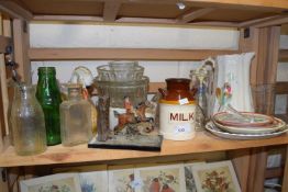 Mixed Lot: Glass jelly moulds, ceramics and other items