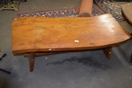A plank top coffee table