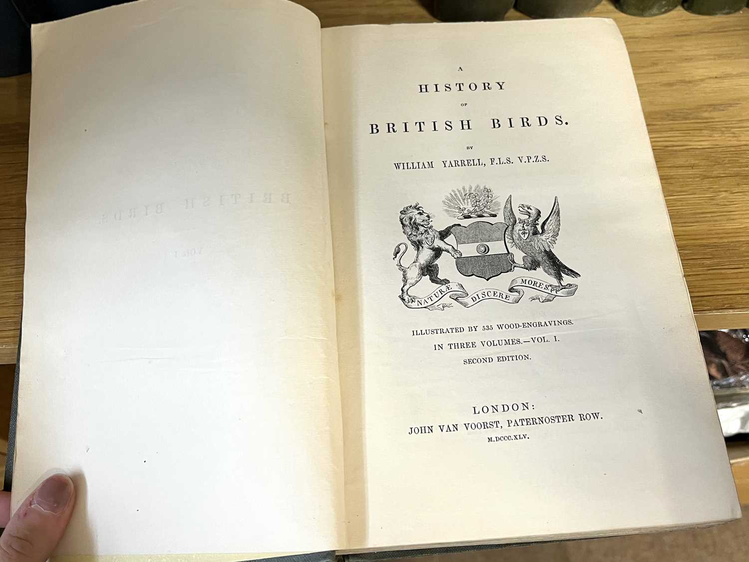 Yarrell - History of British Birds - London, John Van Voorst, 3 Vols, second edition, over 500 - Image 3 of 5