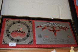 A 1980's Red Arrows mounted wall clock