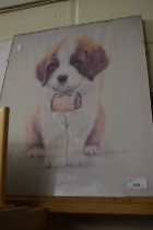 Print of a St Bernard puppy