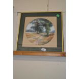 Liz Hubbard, The Weavers Way, needlework study, framed and glazed