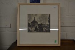 Leonard Russell Squirrell, The Custom House, Kings Lynn, monochrome print, framed and glazed