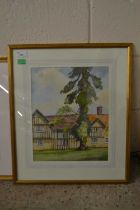 Jack Goddard (British,1902-1984), Suffolk Tudor building study, watercolour, signed, inscribed on