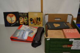 Box of various books, music interest and antiques interest