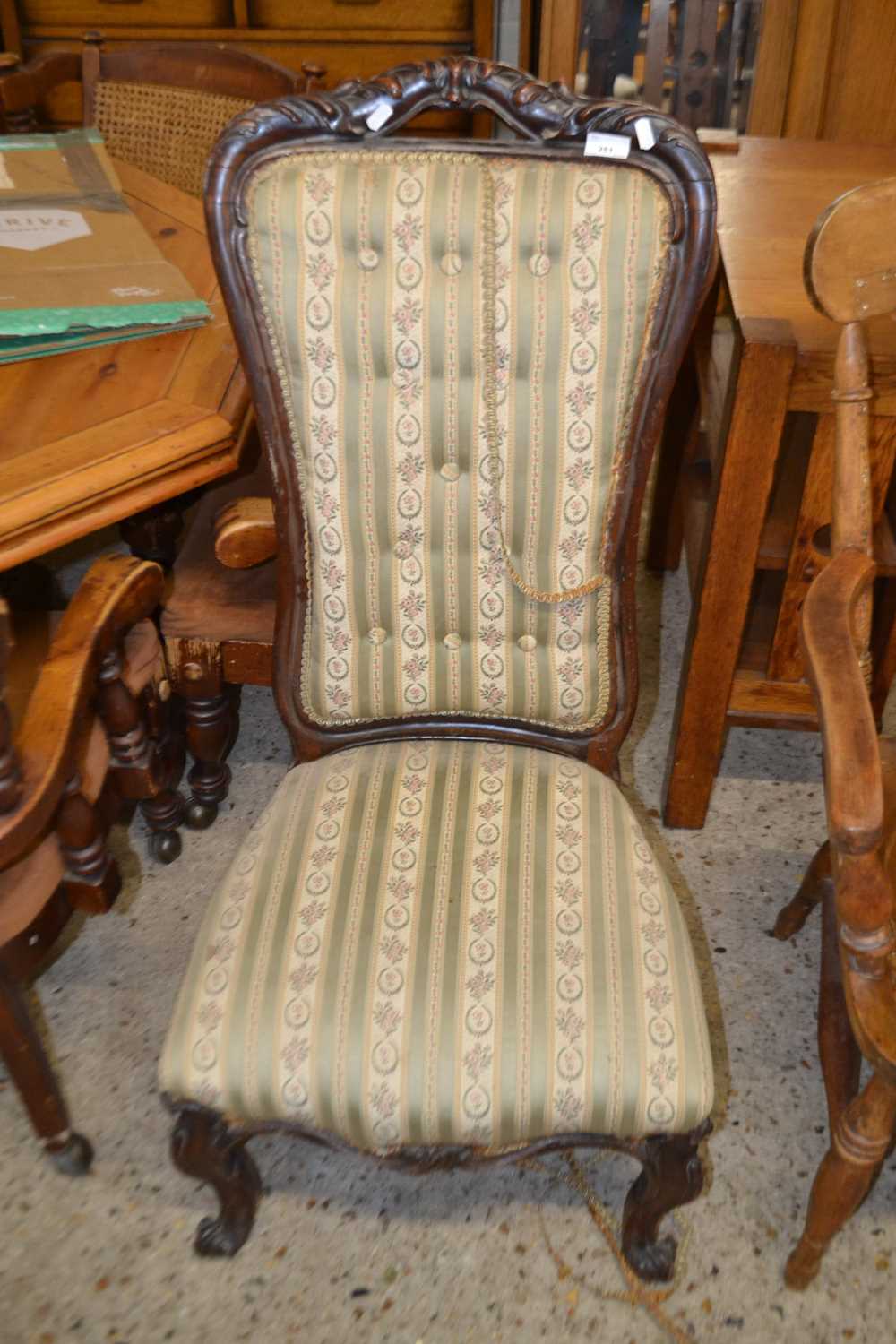 Victorian high back nursing or prayer chair