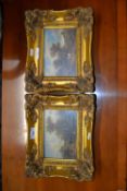 Pair of small reproduction oil studies in gilt frames