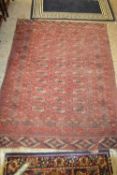 Middle Eastern wool floor rug with central geometric panel, 170cm long