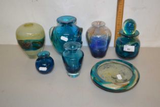 A collection of Medina glass vases and similar items