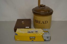 Corgi Building Britain boxed model together with a case of cutlery and a bread bin