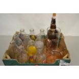 Quantity of various milk bottles, glass jug etc