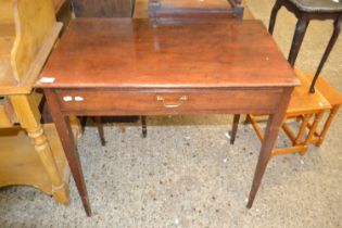 Georgian mahogany single drawer side table on tapering legs