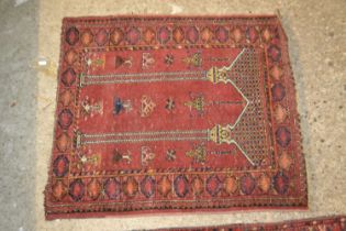 Small Middle Eastern wool prayer mat, 80cm long