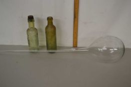 Box of vintage bottles and other items