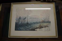 Cavendish Morton (British,1911-2015), Landscape watercolour, signed in pencil to margin, 37x52cm,