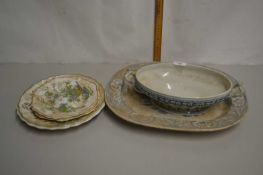 Mixed Lot: Various decorated plates, vegetable dish etc