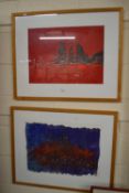 Julie Woods, two abstract studies, framed and glazed