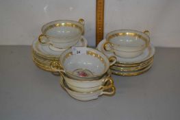 A quantity of Aynsley rose decorated tea wares