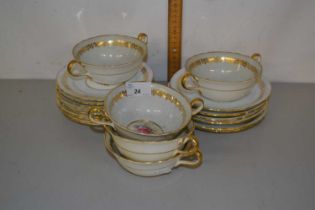 A quantity of Aynsley rose decorated tea wares