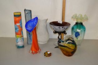 Mixed Lot: Various Art Glass vases and other items