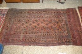 Middle Eastern wool floor rug, 185cm long