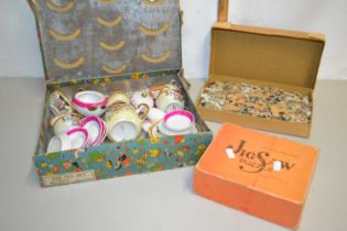 Dolls tea wares and vintage jigsaw puzzles