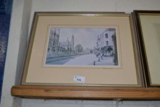 George Sear, Kings Parade, Cambridge, coloured print