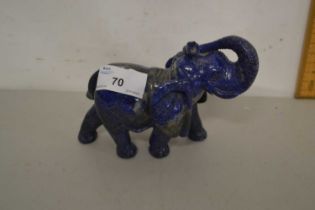 A polished stone model of an elephant