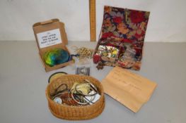Large box of various assorted costume jewellery and other items