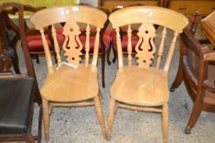 Pair of modern beech wood kitchen chairs