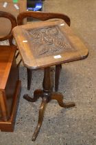 19th Century wine table with carved decoration to the top