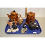 Mixed Lot: Various animal ornaments, novelty teapot etc