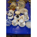 A large mixed lot including various tea wares, decorated plates and other items