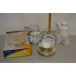 Mixed Lot: Various assorted tea wares, box of drinking glasses etc