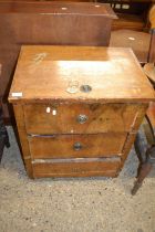 Small 19th Century three drawer chest for restoration