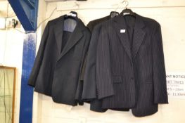 Group of four various gents pinstripe and plain suits