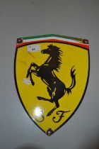 Small enamel sign Ferrari