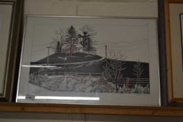 Bridget McHale, Mill Farm coloured print, framed and glazed