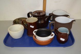 A tray of various mixed tea wares to include Hornsea