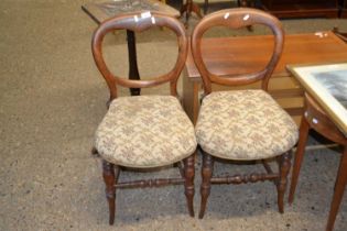 Pair of Victorian balloon back chairs